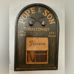Vintage Tobacco Sign with Havana Cigars Design